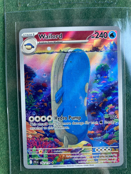 Pokemon Wailord 162/159 Sv09: Journey Together Mint NM Pack Fresh Illustration Rare IR