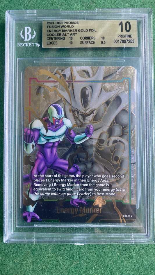 BGS 10 Pristine Cooler Gold Energy Marker E01-10 Dragon Ball Super Fusion World