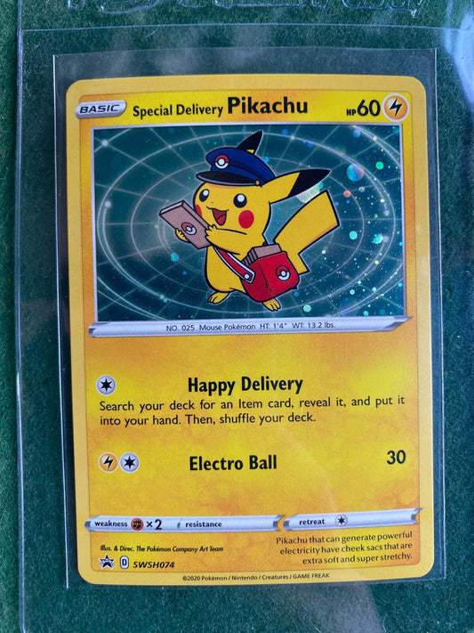 Special Delivery Pikachu SWSH074 Pokemon Center Exclusive Promo Holo NM Mint 2