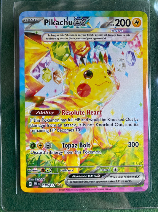 Pokemon Pikachu EX SIR 238/191 Surging Sparks Near Mint NM