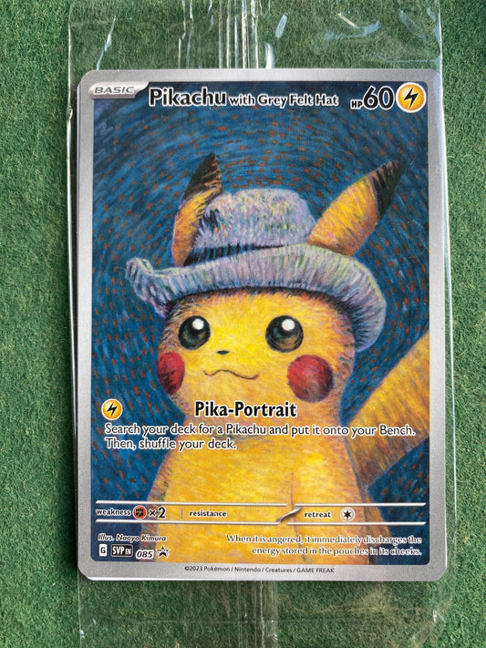 Pokemon x Van Gogh: Pikachu with Grey Felt Hat Black Star Promo Card - SEALED