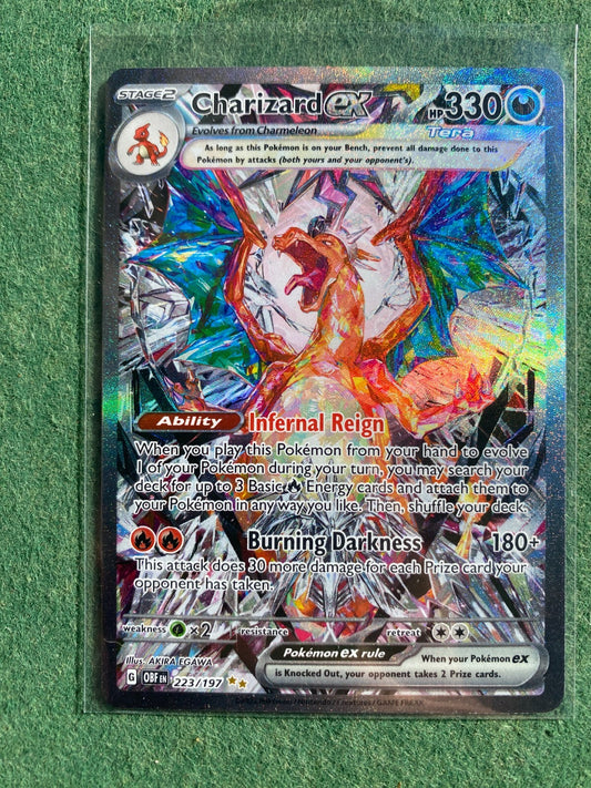 Pokemon Charizard ex 223/197 Sv03: Obsidian Flames Holo SIR Mint
