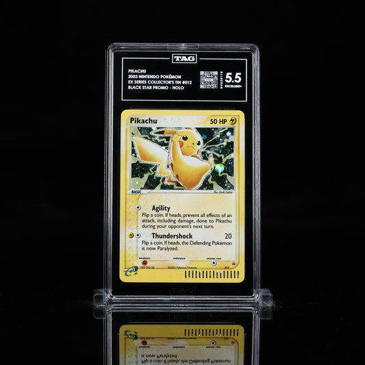 Pokemon Pikachu 012 Black Star Promo TAG 5.5 Cosmos EX Series Collectors Tin