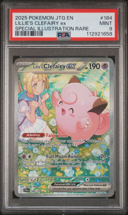 2025 POKEMON JTG EN-JOURNEY TOGETHER #184 LILLIE'S CLEFAIRY EX PSA 9