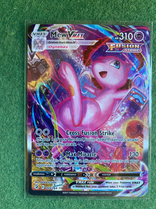 Mew VMax Alternate Art Fusion Strike Pokemon 269/264 NM Mint
