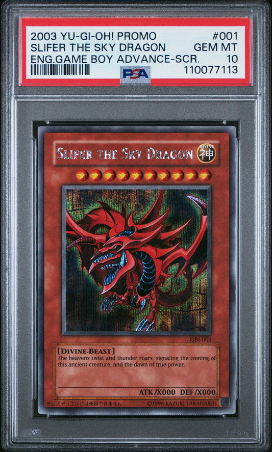 Yu-Gi-Oh! Slifer The Sky Dragon Game Boy ADV Secret Rare Promo GBI-001 PSA 10