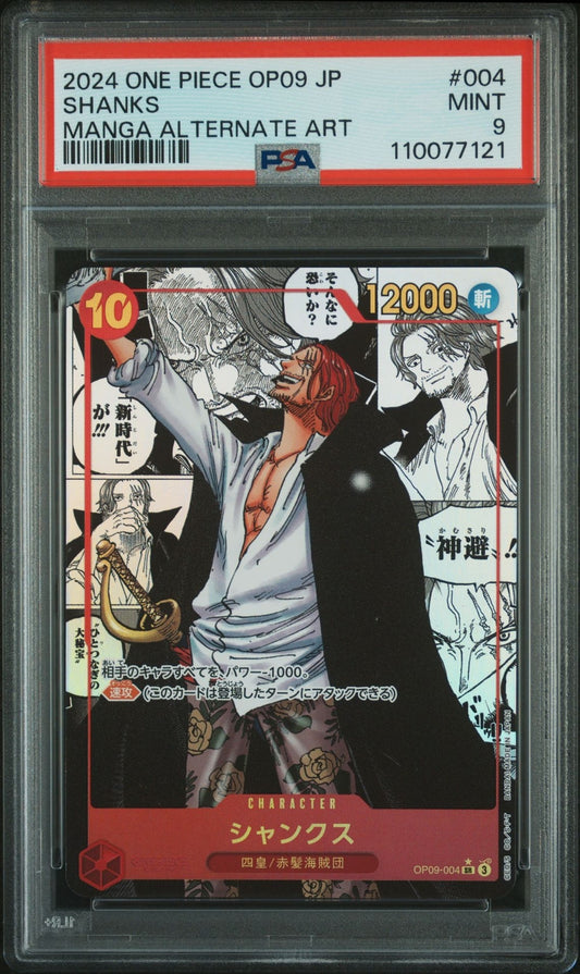 PSA 9 Shanks One Piece OP09-004 Manga The Emperors of the New World Japanese