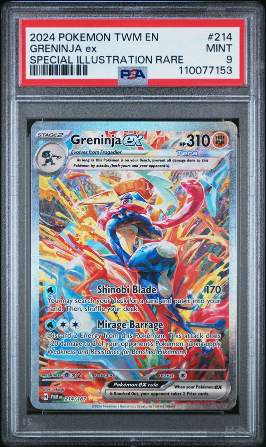 2024 Pokemon TWM EN Special Illustration Rare #214 Greninja Ex PSA 9