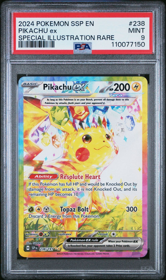 PSA 9 Pikachu ex 238/191 Surging Sparks Special Illustration Rare Pokemon #3
