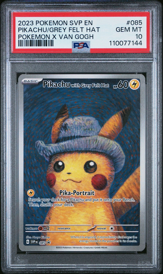 PSA 10 - Pokemon Grey Felt Hat Pikachu #085 Pokemon X Van Gogh