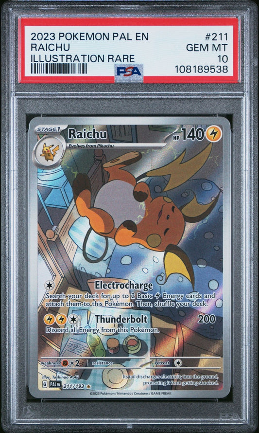 2023 POKEMON PAL EN-PALDEA EVOLVED ILLUSTRATION RARE #211 RAICHU PSA 10