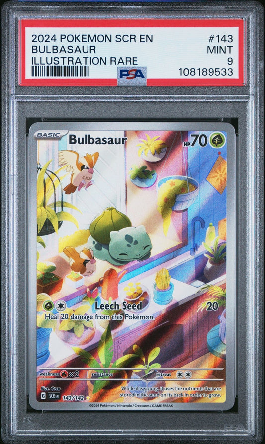 Pokemon PSA 9 Bulbasaur 143/142 Sv07: Stellar Crown Holo