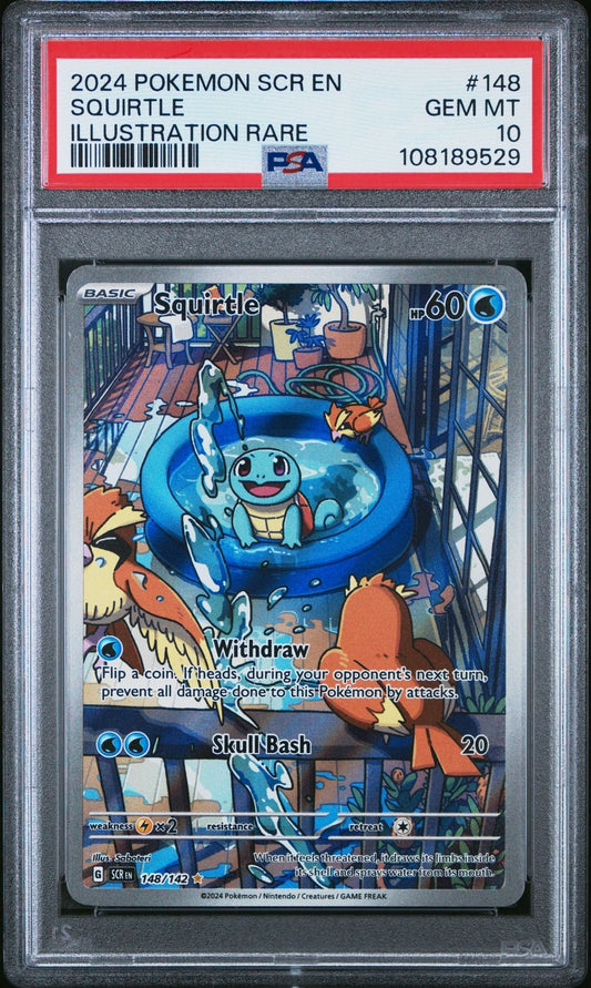 PSA 10  POKEMON TCG EN-STELLAR CROWN ILLUSTRATION RARE #148 SQUIRTLE