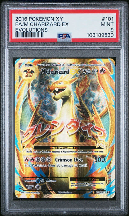 PSA 9 M Charizard EX - 101/108 - Evolutions - Pokemon