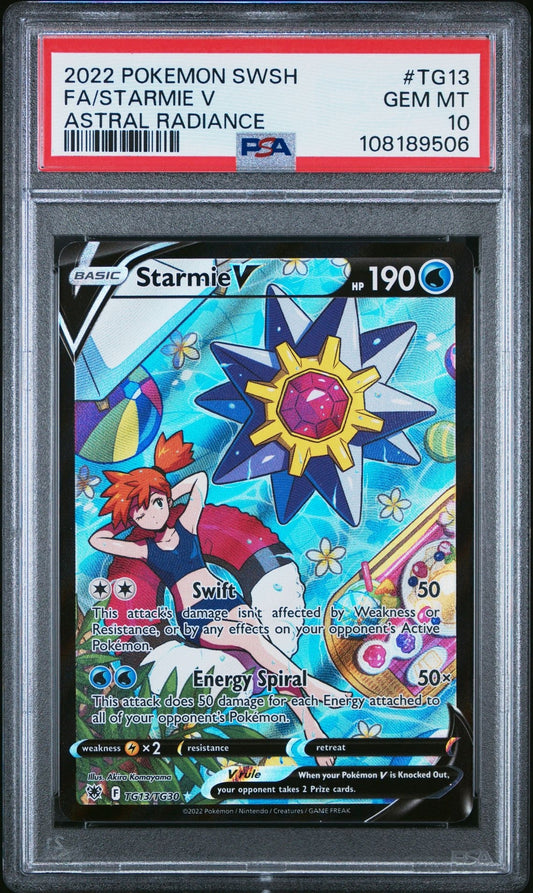 Pokemon PSA 10 Starmie V TG13/TG30 Swsh10: Astral Radiance Trainer Gallery Holo