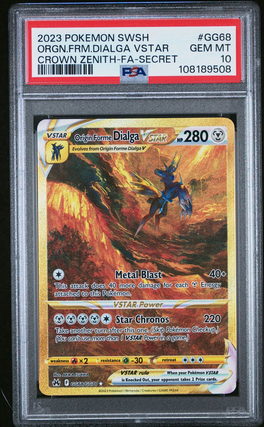 Origin Forme Dialga Vstar GG68 PSA 10 - Crown Zenith - Pokemon