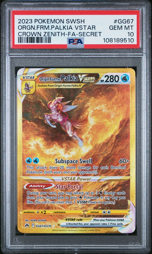 Pokemon Psa 10 Origin Forme Palkia VSTAR (Secret) GG67/GG70 Crown Zenith