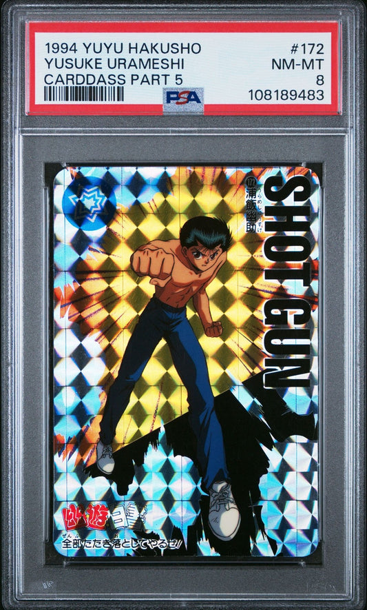 Yu Yu Hakusho Japanese Carddass 5 172 Shot Gun Yusuke Urameshi PSA 8