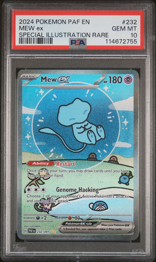 2024 POKEMON PAF EN-PALDEAN FATES SPECIAL ILLUSTRATION RARE #232 MEW EX PSA 10 3