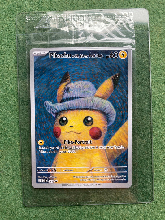 Pikachu With Grey Felt Hat 085 Promo Pokemon Van Gogh Museum Sealed #4