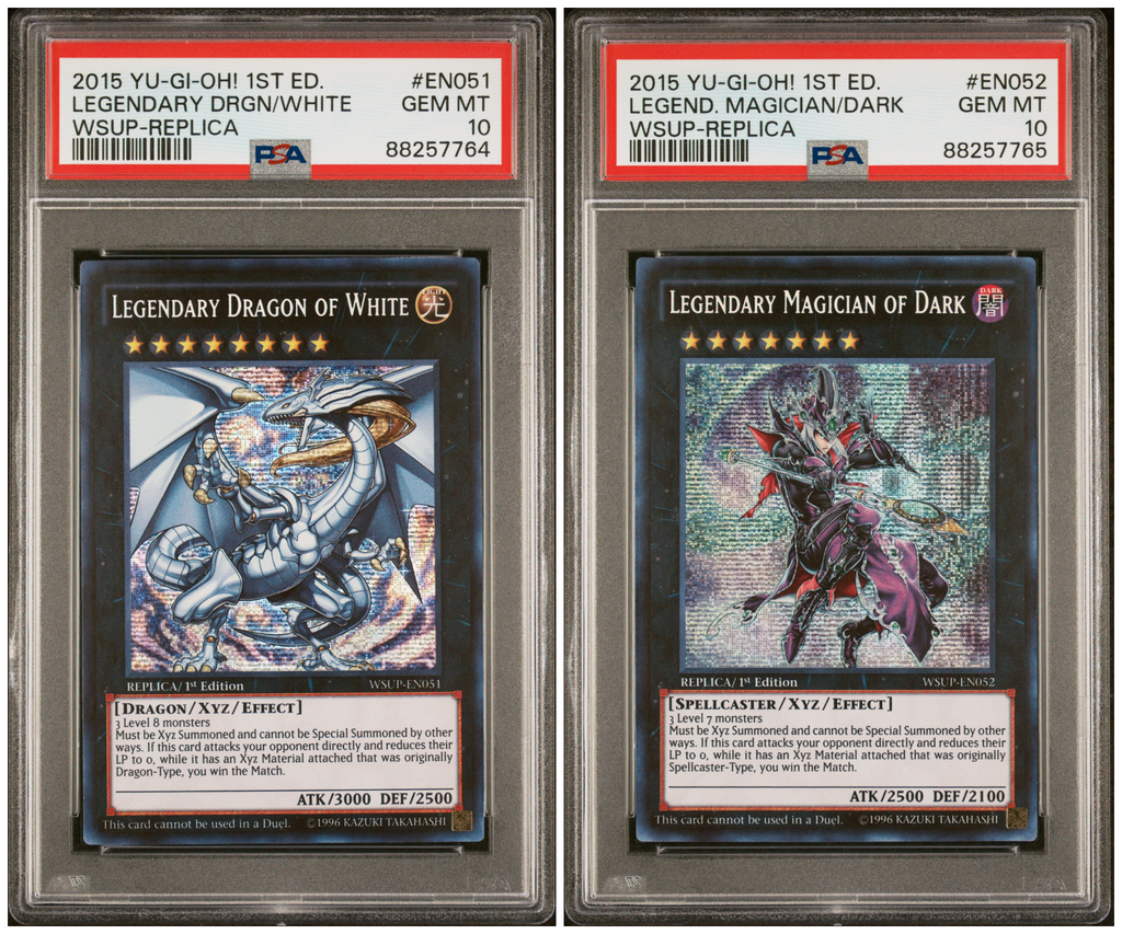 Yugioh Legendary Dragon Of White WSUP-EN051 Magician of Dark EN052 PSA 10 Seq
