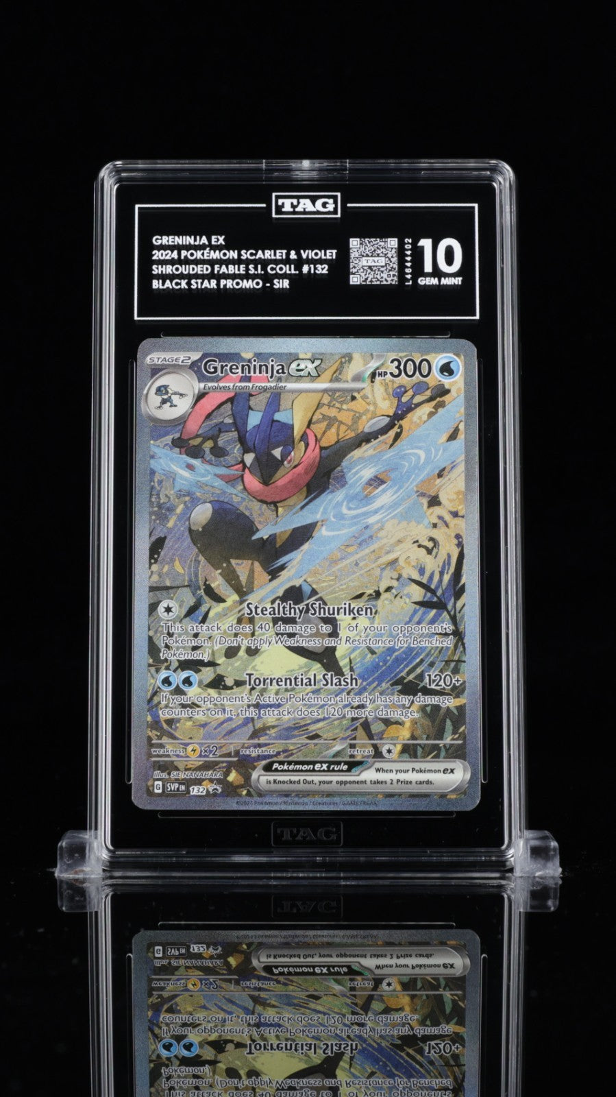 2024 POKEMON SVP EN-SV BLACK STAR PROMO 132 GRENINJA EX SHROUDED FABLE PSA 10