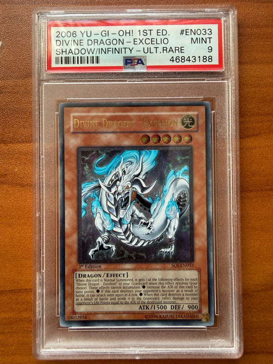 Yu-Gi-Oh 2006 Divine Dragon Excelion PSA 9 SOI-EN033 1st Edition Ultimate Rare