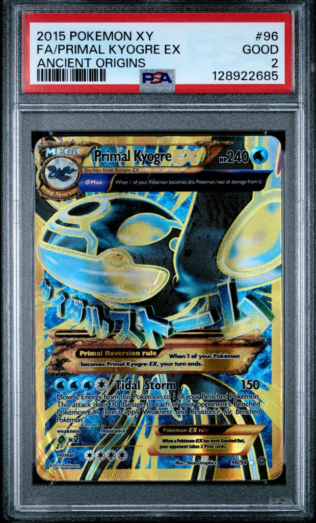 PSA 2 2015 Pokemon XY Ancient Origins Full Art Primal Kyogre EX 96/98