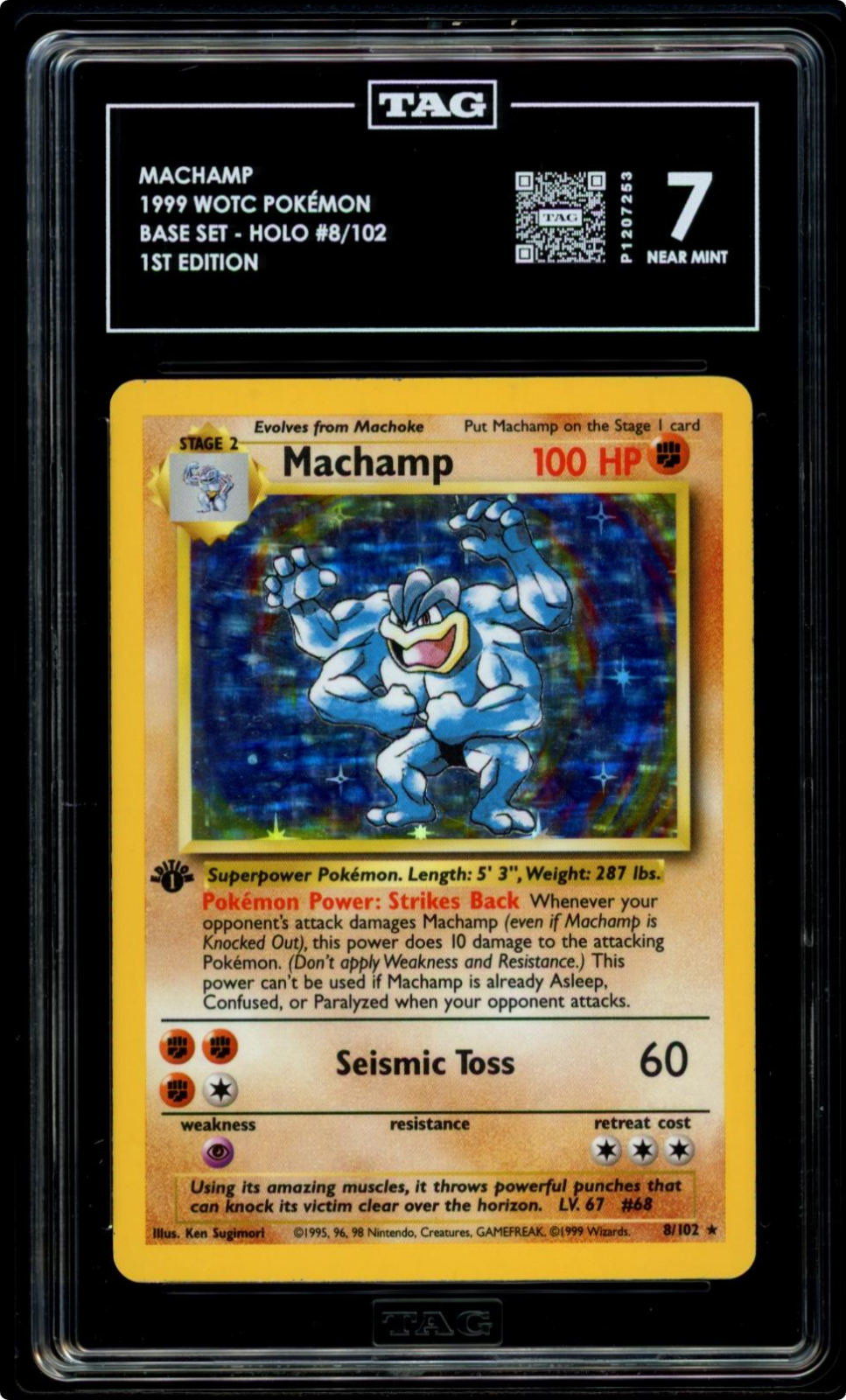 Machamp Holo 1st Edition 8/102 Pokemon Base Set 1999 TAG 7