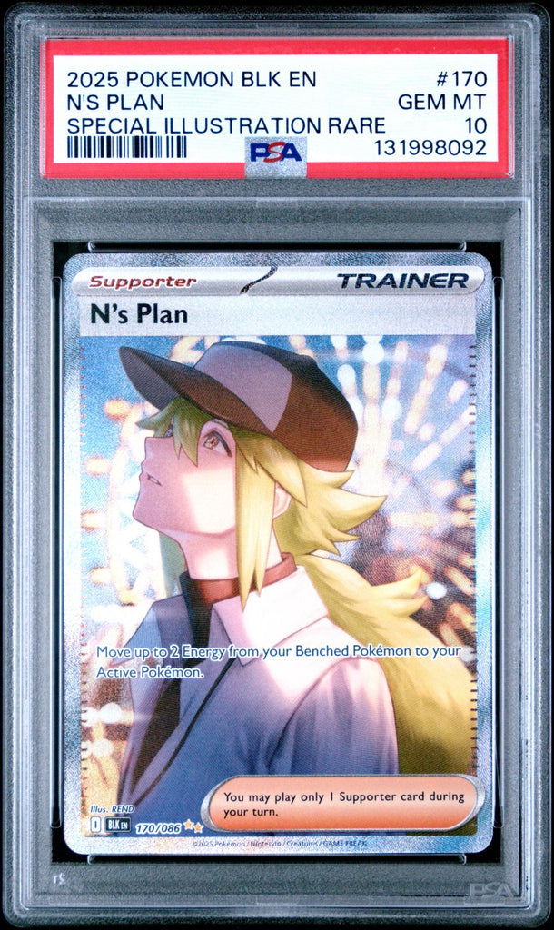 2025 POKEMON BLK EN-BLACK BOLT SPECIAL ILLUSTRATION RARE #170 N'S PLAN PSA 10