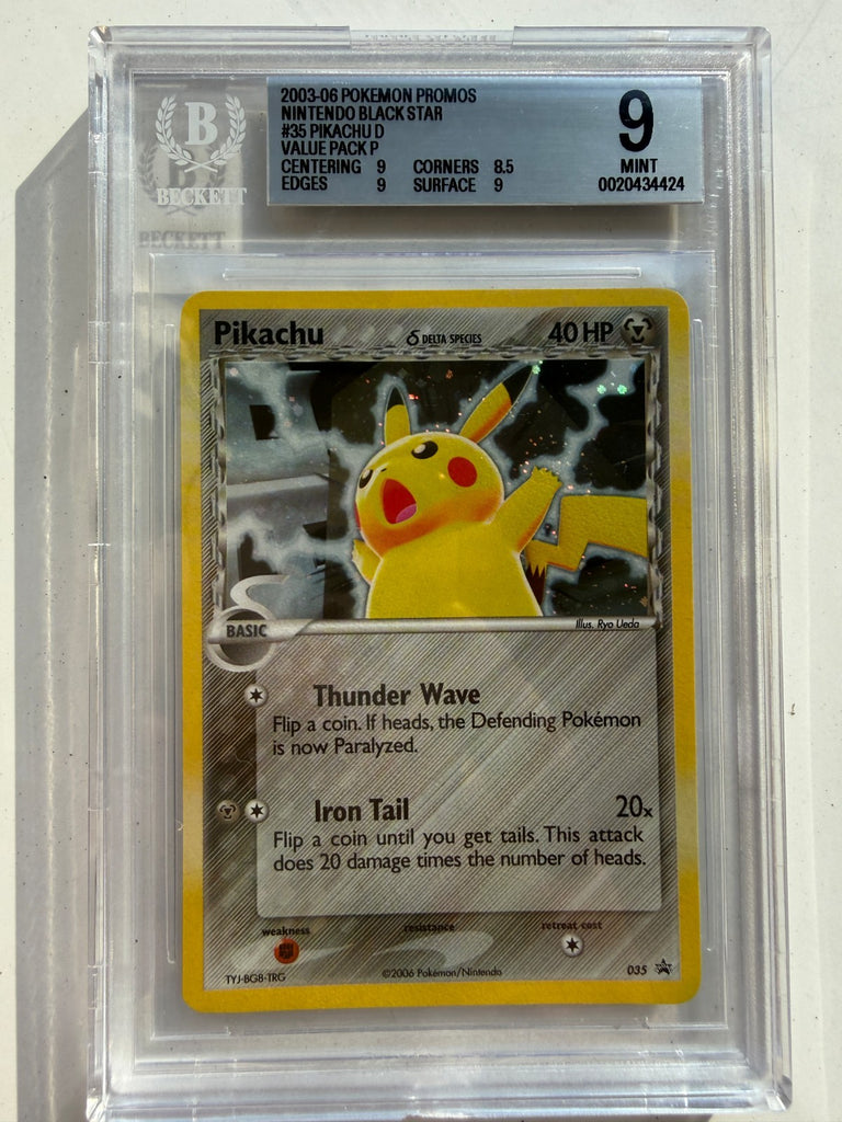 Pokemon Pikachu Delta Species Holo Black Star Promo 035 BGS 9 Hand Swirl