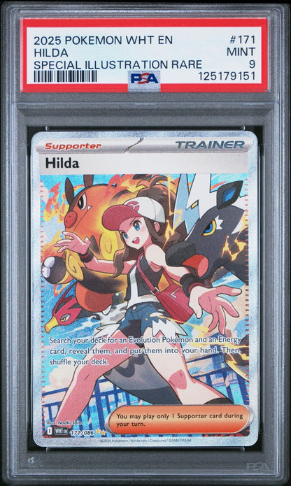 Pokemon TCG White Flare Hilda Card #171/086 Special Illustration Rare PSA 9
