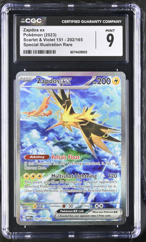 CGC 9 Zapdos ex 202/165 Holo SIR 2023 Scarlet & Violet 151 Pokemon #202