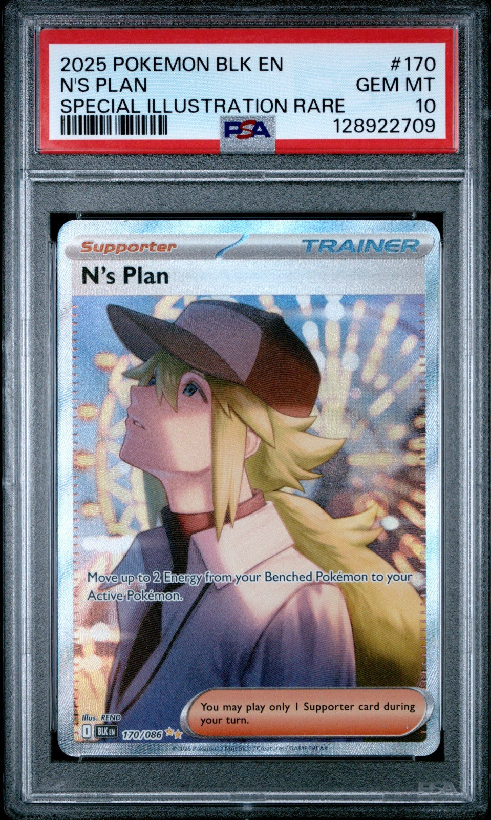 Pokemon N's Plan 170/086 Black Bolt Special Illustration Rare PSA 10