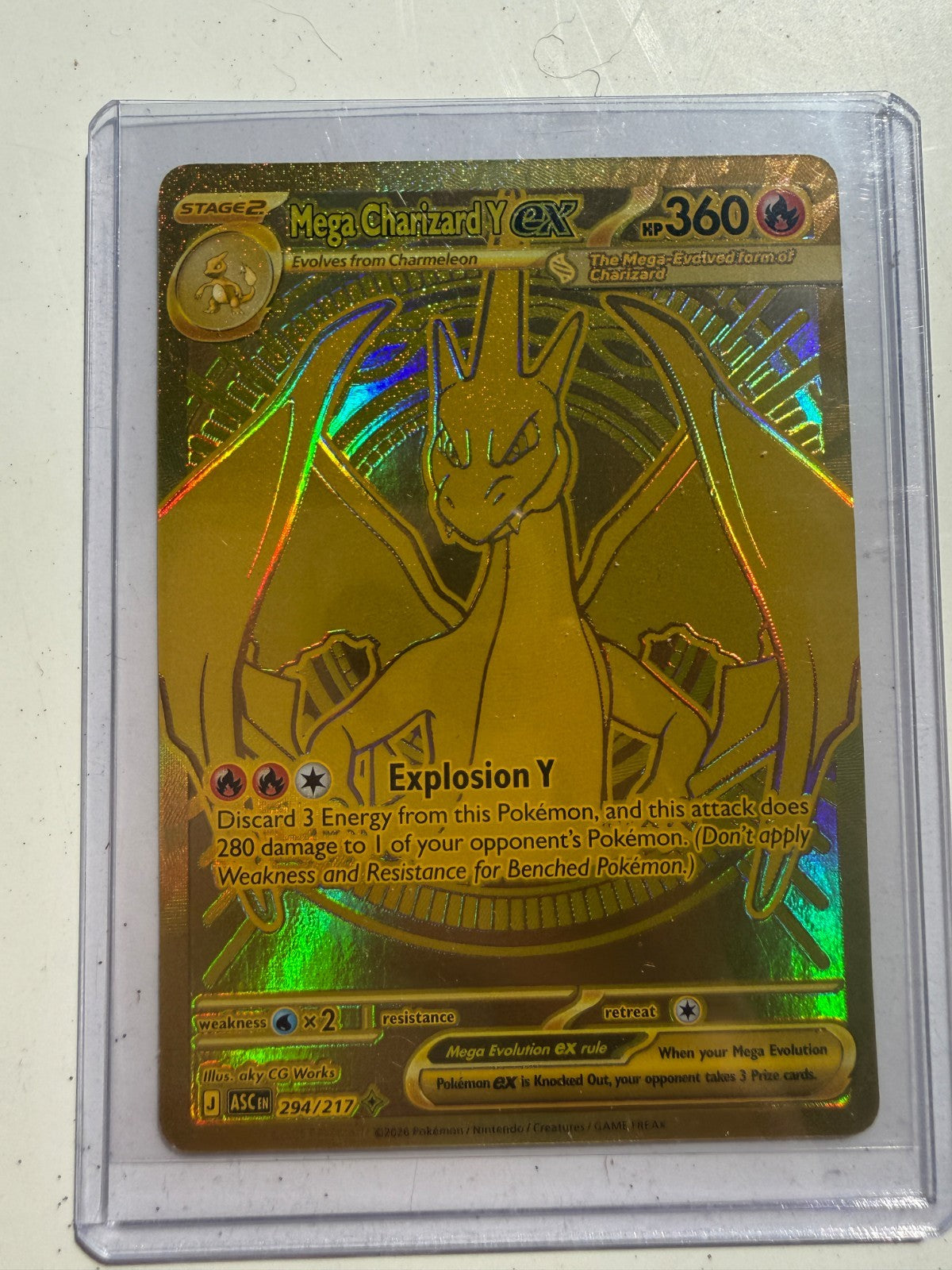 Pokemon Mega Charizard Y EX 360 HP Secret Rare Full Art Foil 294/217 NM