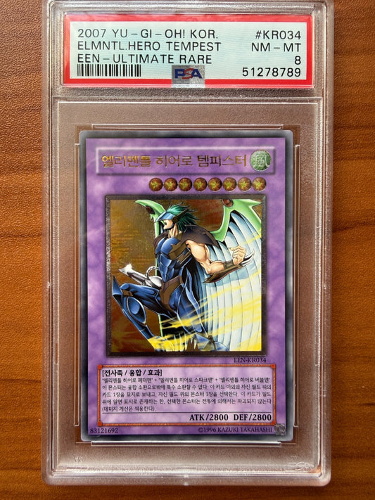Yugioh Elemental Hero Tempest (UTR) EEN-KR034 Elemental Energy Unlimited PSA 8