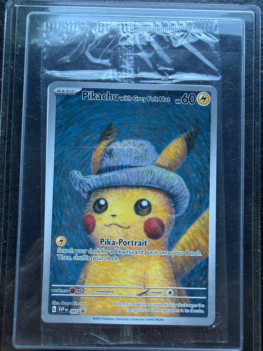Pokemon Pikachu with Grey Felt Hat SVP 085 Van Gogh Promo - Sealed