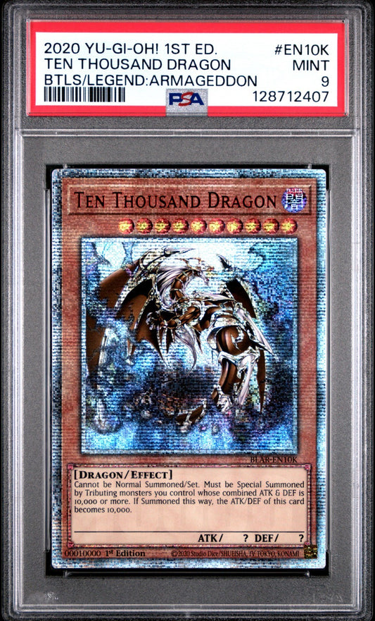 Ten Thousand Dragon Yugioh 2020 BLAR-EN10K 10000 Secret Rare 1st Edition PSA 9