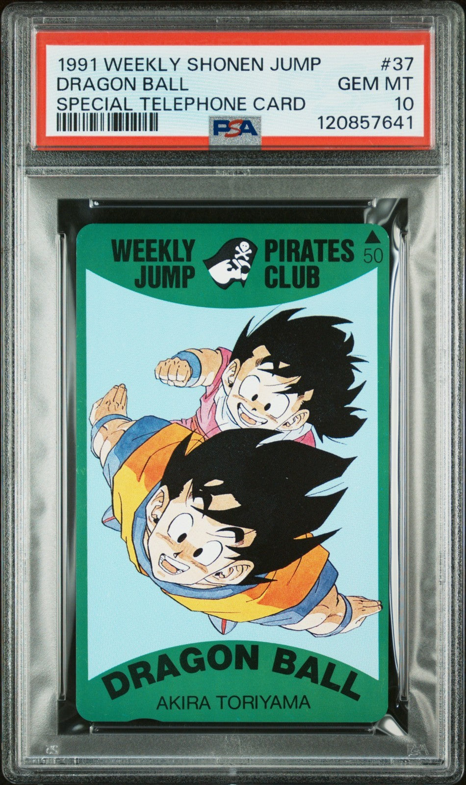 PSA 10 - 1991 #37 Dragon Ball Phone Card Telephone Weekly Shonen Jump