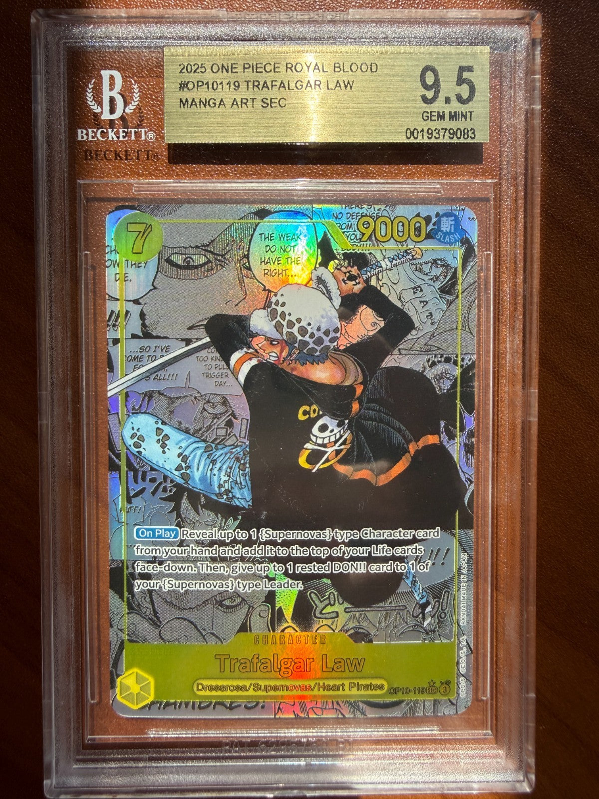 One Piece Manga Trafalgar Law OP10-119 Royal Blood BGS 9.5 #2