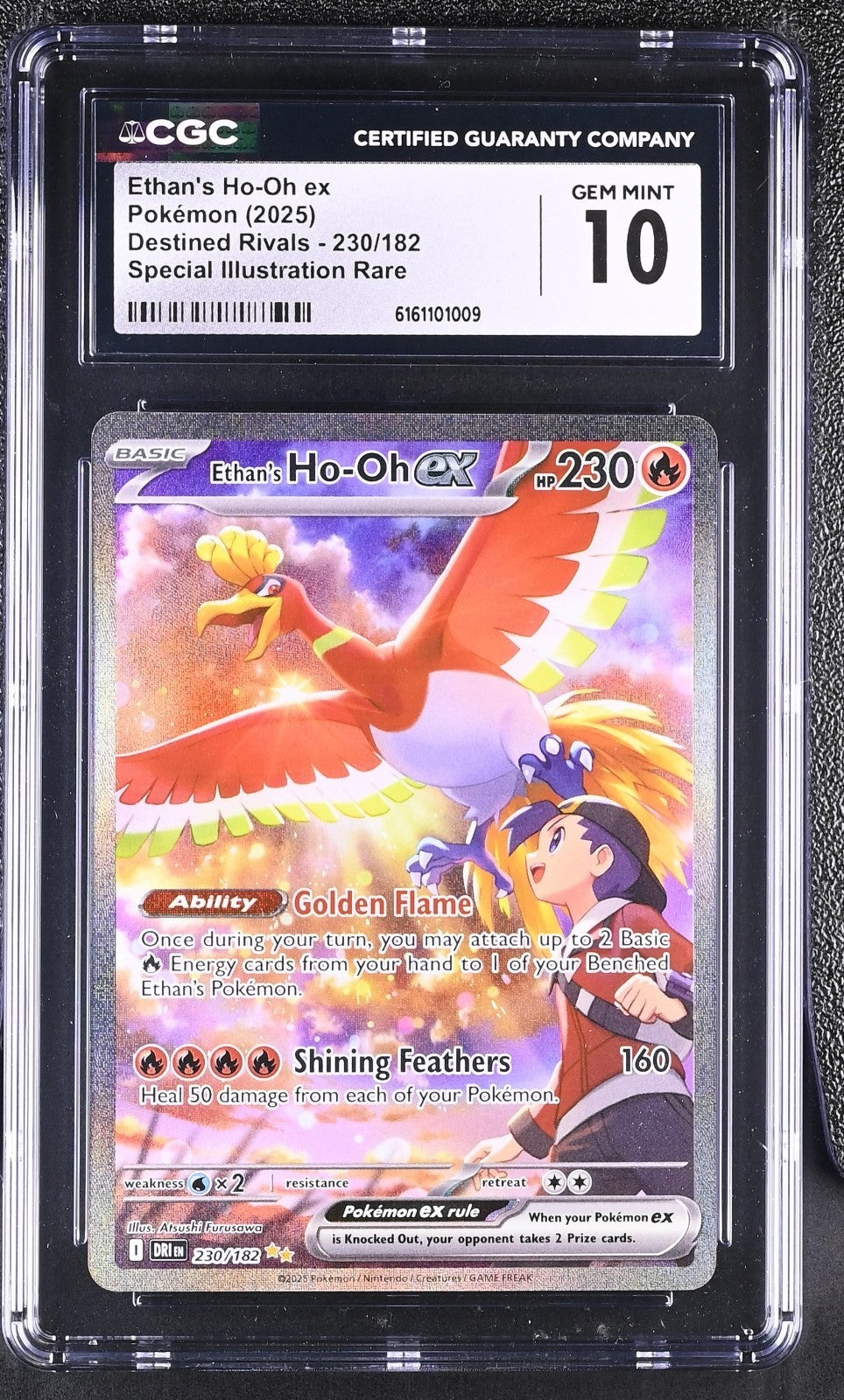 CGC 10 Gem Mint Ethan's Ho-oh ex 230/182 Destined Rivals SIR Pokemon