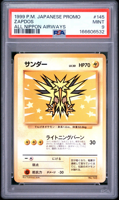 1999 Zapdos 145 All Nippon Airways Promo Ana Airways Pokemon Japanese PSA 9