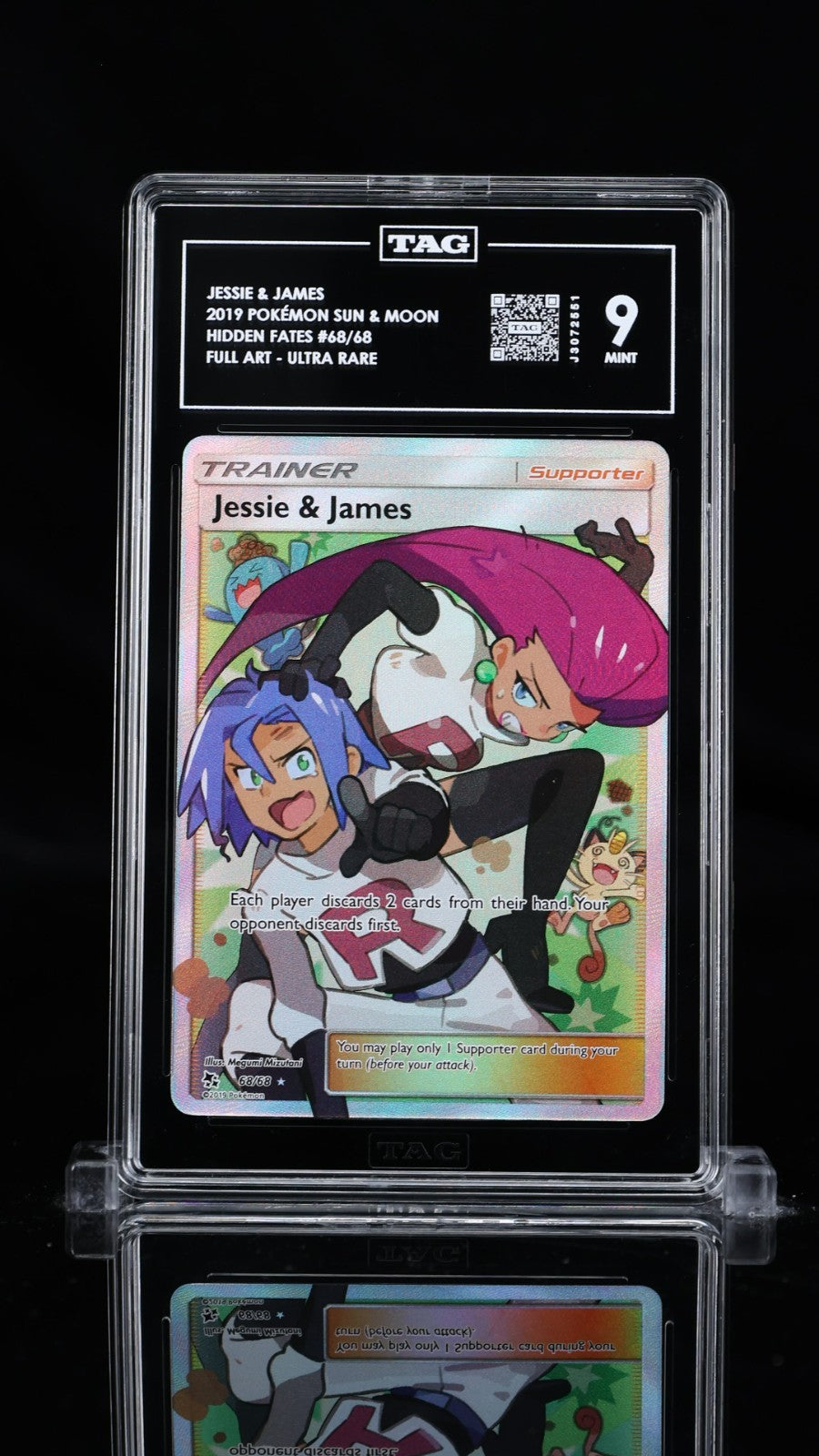 JESSIE & JAMES PSA 9 - 2019 POKEMON SUN & MOON HIDDEN FATES #68 FULL ART