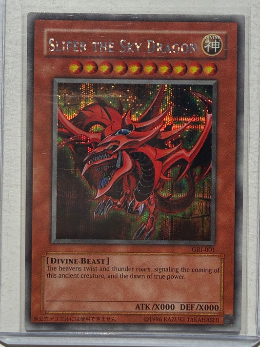 2003 YUGIOH GBI-001 SLIFER THE SKY DRAGON SECRET RARE PROMO NM-