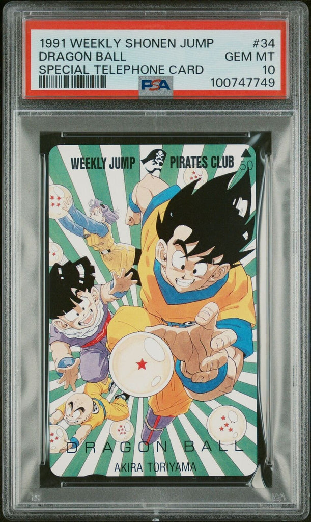 1989 Weekly Shonen Jump Dragon Ball Original Telephone Card #34 PSA 10 Gem Mint