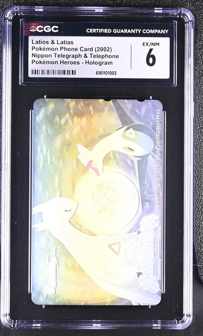 2002 Nippon Latias & Latios Pokemon Center Phone Card Holo CGC 6