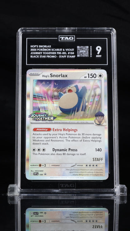 TAG 9 Hop's Snorlax Jtg Prerelease-Staff 184 2025 Pokemon SVP Promo