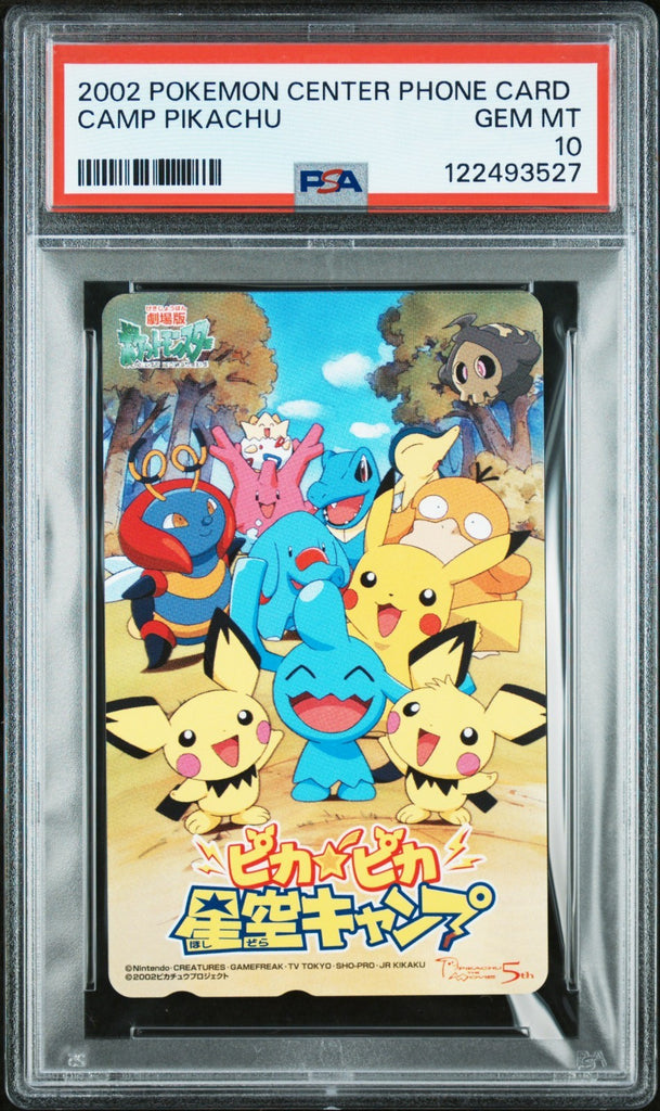2000 Japanese Pokemon Center Phone Card Camp Pikachu - PSA 10