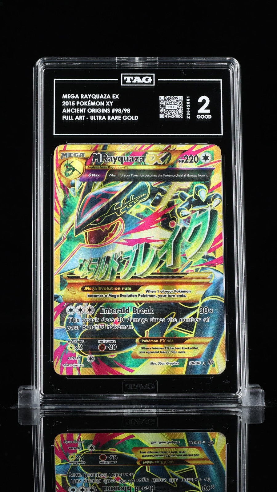 Pokemon M Rayquaza EX 98/98 Ancient Origins Secret Rare TAG 2