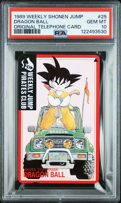 PSA 10 - Son Goku Dragon Ball Phone Card Weekly Shonen Jump #25 POP 8